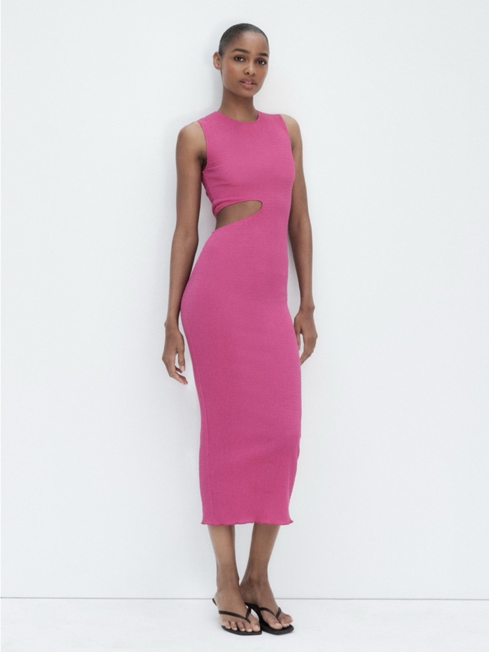Zara Textured Cutout Mid Dress – Size M